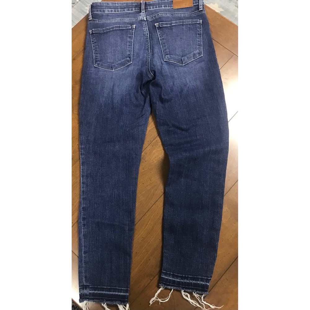 Lucky Brand Ava Skinny Jeans Dark‎ Wash Frayed Hem Distressed Size 6 28 - Picture 7 of 10